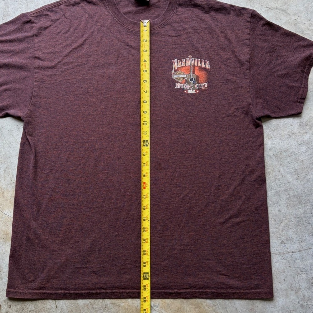 Harley Davidson Nashville Music City T-Shirt Mens XL Boswells Honky Tonk Maroon - Picture 7 of 8